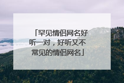 罕见情侣网名好听一对，好听又不常见的情侣网名
