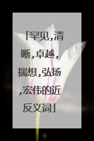 罕见,清晰,卓越,揣想,弘扬,宏伟的近反义词