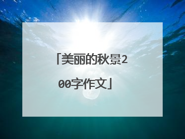 美丽的秋景200字作文
