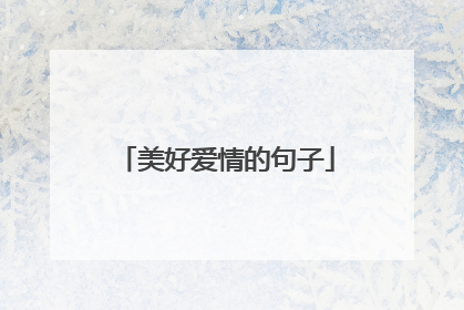 美好爱情的句子