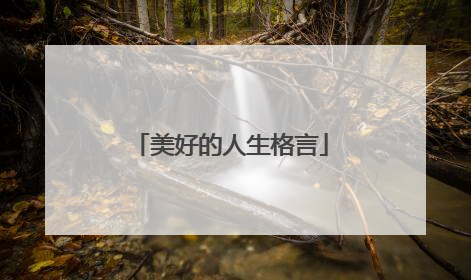 美好的人生格言