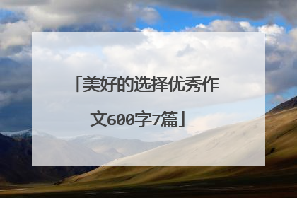 美好的选择优秀作文600字7篇