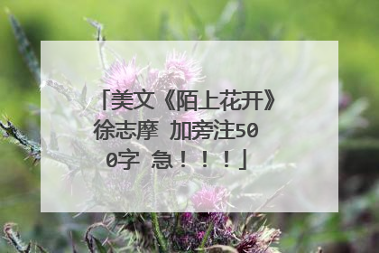 美文《陌上花开》徐志摩 加旁注500字 急！！！