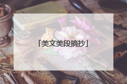 美文美段摘抄