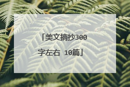 美文摘抄300字左右 10篇