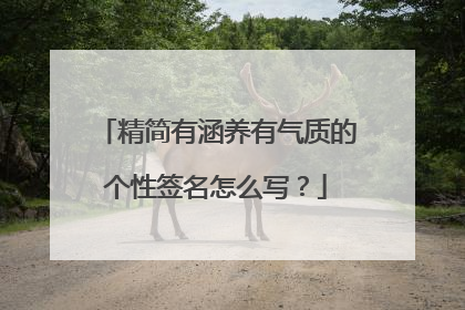 精简有涵养有气质的个性签名怎么写?