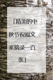精美的中秋节祝福文案摘录一百条