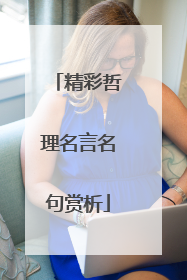 精彩哲理名言名句赏析