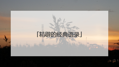 精辟的经典语录