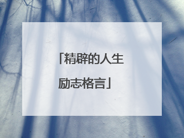 精辟的人生励志格言