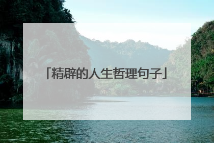 精辟的人生哲理句子