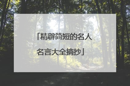 精辟简短的名人名言大全摘抄