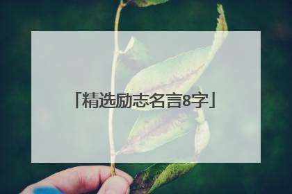 精选励志名言8字