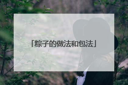 粽子的做法和包法