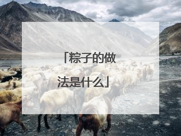 粽子的做法是什么