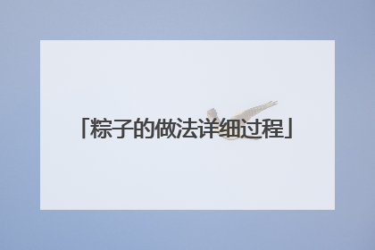 粽子的做法详细过程