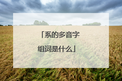 系的多音字组词是什么