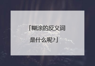 糊涂的反义词是什么呢?
