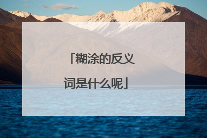 糊涂的反义词是什么呢
