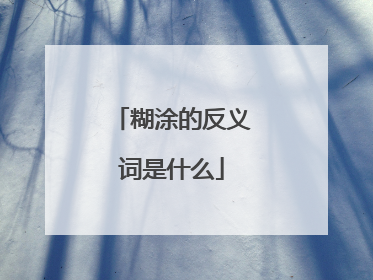 糊涂的反义词是什么