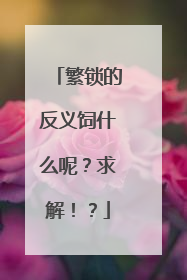 繁锁的反义饲什么呢？求解！？