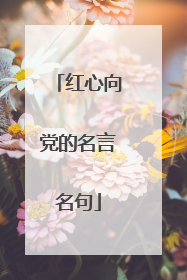 红心向党的名言名句