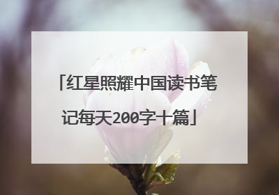 红星照耀中国读书笔记每天200字十篇