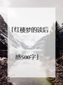 红楼梦的读后感500字