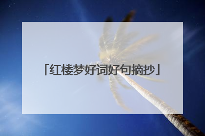 红楼梦好词好句摘抄