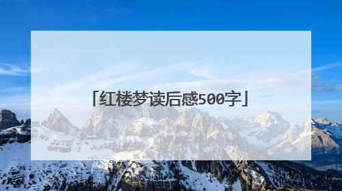 红楼梦读后感500字