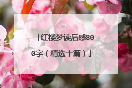 红楼梦读后感800字(精选十篇)