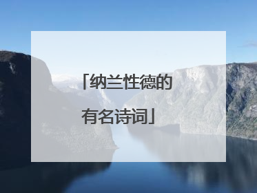 纳兰性德的有名诗词