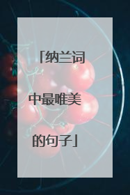 纳兰词中最唯美的句子