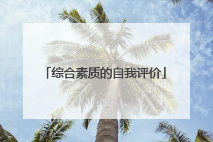 综合素质的自我评价