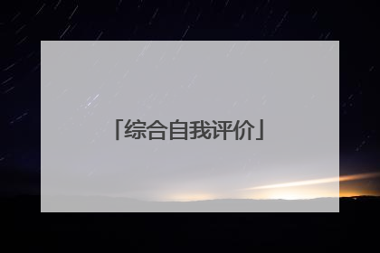 综合自我评价
