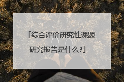 综合评价研究性课题研究报告是什么?