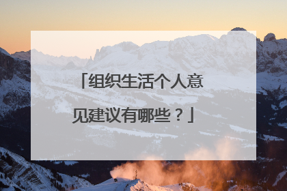 组织生活个人意见建议有哪些?