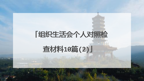 组织生活会个人对照检查材料10篇(2)
