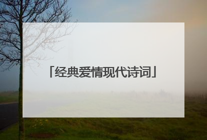 经典爱情现代诗词
