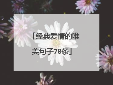 经典爱情的唯美句子70条