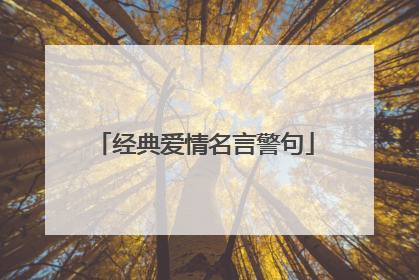 经典爱情名言警句