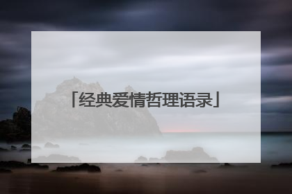 经典爱情哲理语录