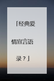 经典爱情宣言语录？