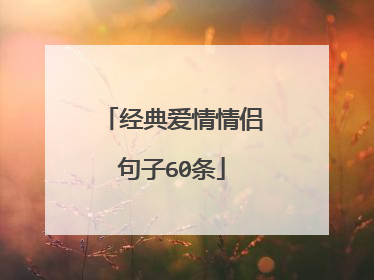 经典爱情情侣句子60条