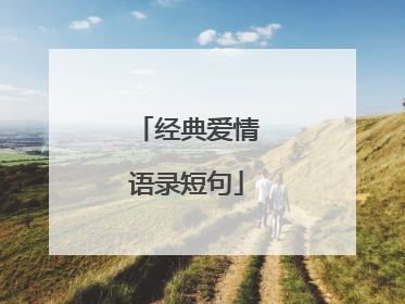 经典爱情语录短句