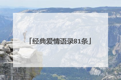 经典爱情语录81条