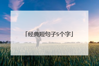 经典短句子5个字