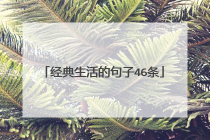 经典生活的句子46条