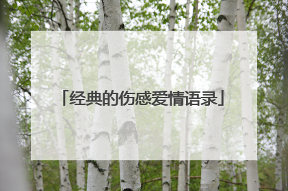 经典的伤感爱情语录