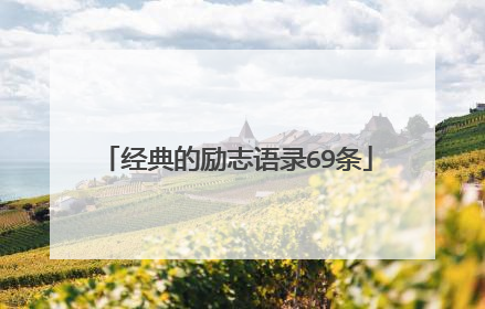 经典的励志语录69条